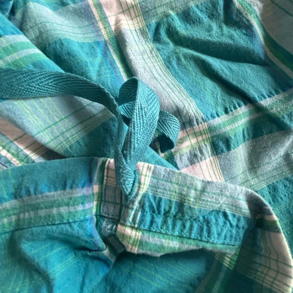 Prana Turquoise Plaid Shorts, SZ 12 - Picture 6 of 6